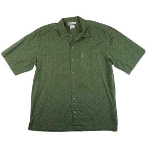 COLUMBIA SPORTSWEAR COMPANY Hawaiian Style Men's Shirt Size Large Palms Green